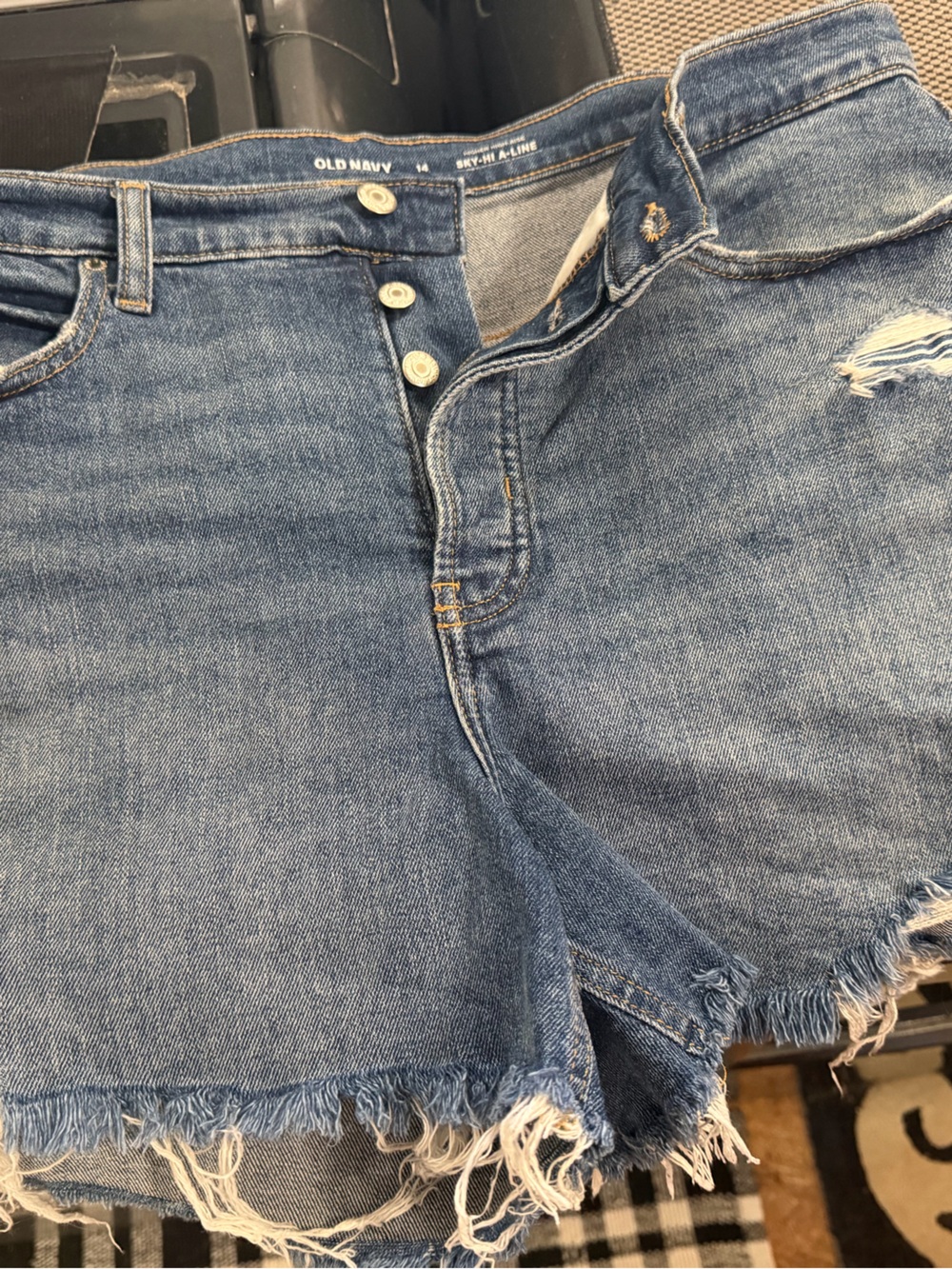 Old Navy Blue Distressed Denim Cutoff Shorts